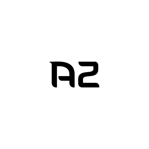 El diseño del logotipo del monograma AZ, la letra, el texto, el nombre, el símbolo, el logotipo monocromático, el carácter alfabético, el logo simple.