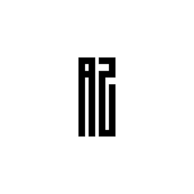 El diseño del logotipo del monograma AZ, la letra, el texto, el nombre, el símbolo, el logotipo monocromático, el carácter alfabético, el logo simple.
