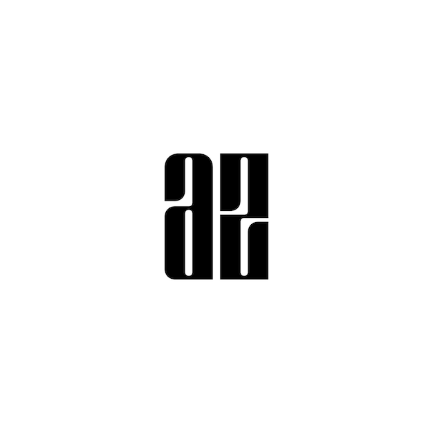 El diseño del logotipo del monograma AZ, la letra, el texto, el nombre, el símbolo, el logotipo monocromático, el carácter alfabético, el logo simple.