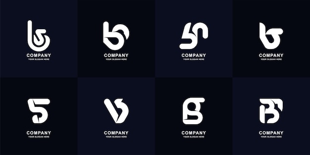 Diseño de logotipo de monograma BS o SB de carta de colección