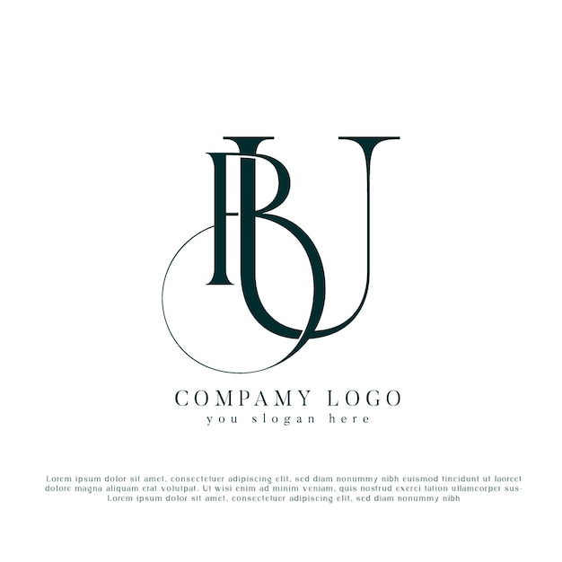 Diseño del logotipo del monograma de BU UB