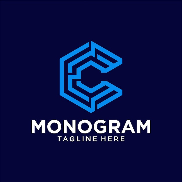 Vector diseño de logotipo de monograma c