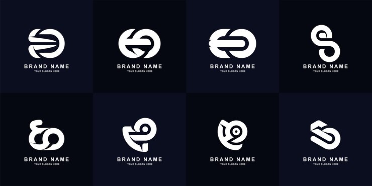 Vector diseño de logotipo de monograma de carta de colección eo u oe