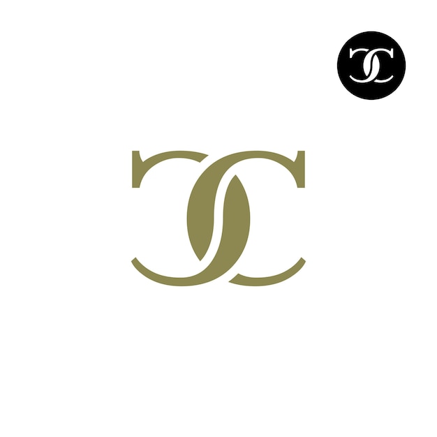 Diseño de logotipo de monograma CC con letras serif modernas de lujo