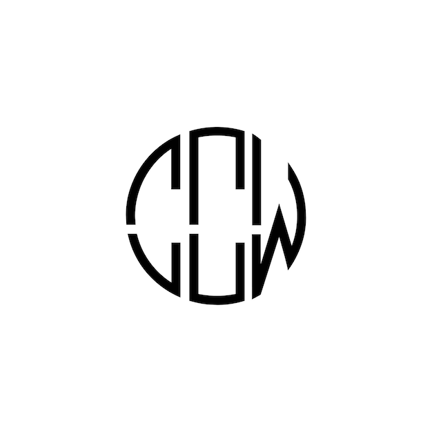 Diseño del logotipo del monograma del círculo CCW
