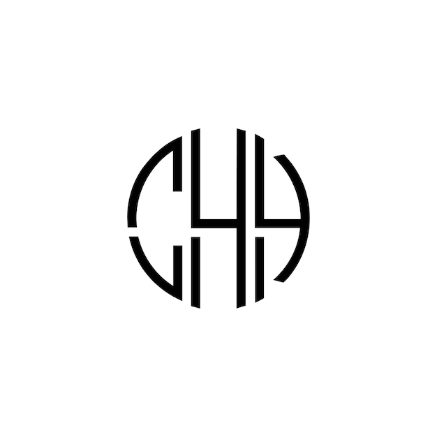 Diseño del logotipo del monograma del círculo CHH