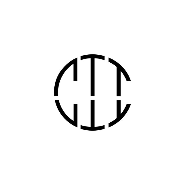 Diseño del logotipo del monograma del círculo CII