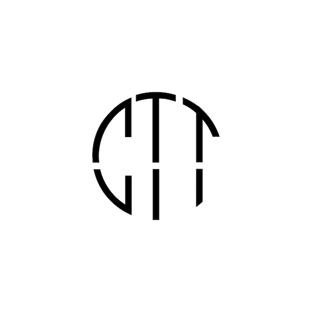 Diseño del logotipo del monograma del círculo CTT