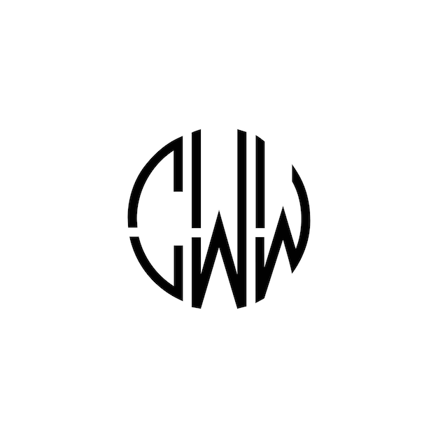 Diseño del logotipo del monograma del círculo CWW