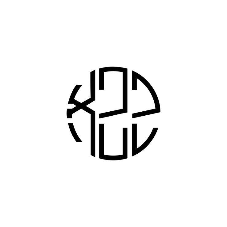 Vector diseño del logotipo del monograma del círculo xz