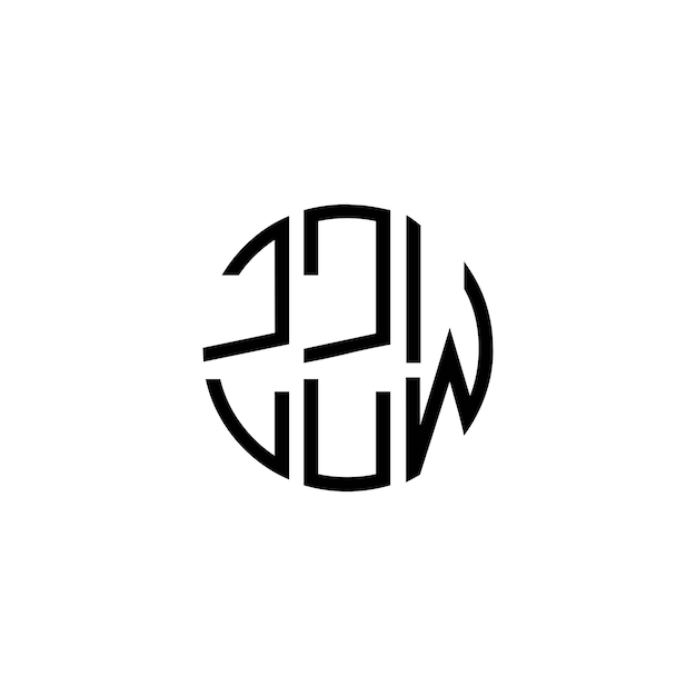 Diseño del logotipo del monograma del círculo ZZW