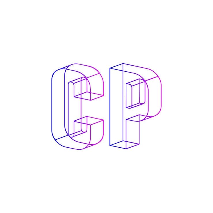 Vector diseño del logotipo del monograma cp