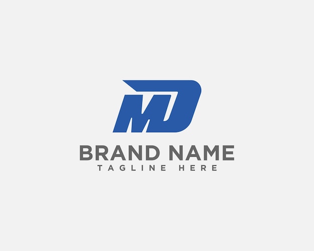 Diseño del logotipo del monograma creativo de las letras del alfabeto MD