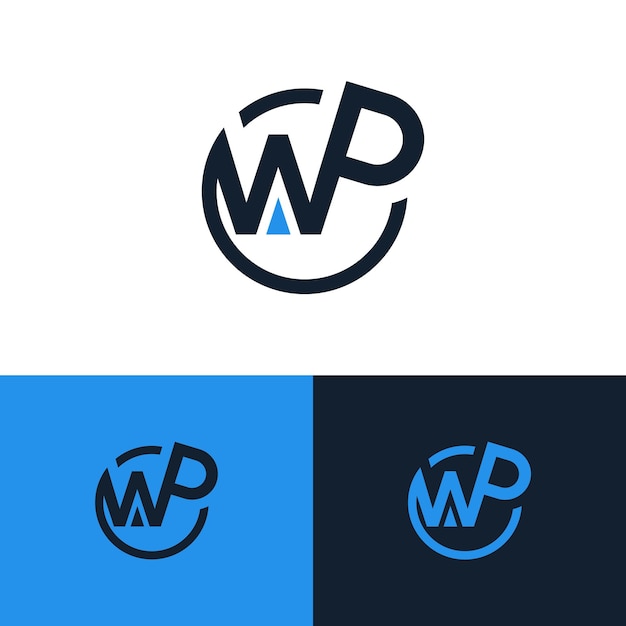 Diseño del logotipo del monograma creativo de WP