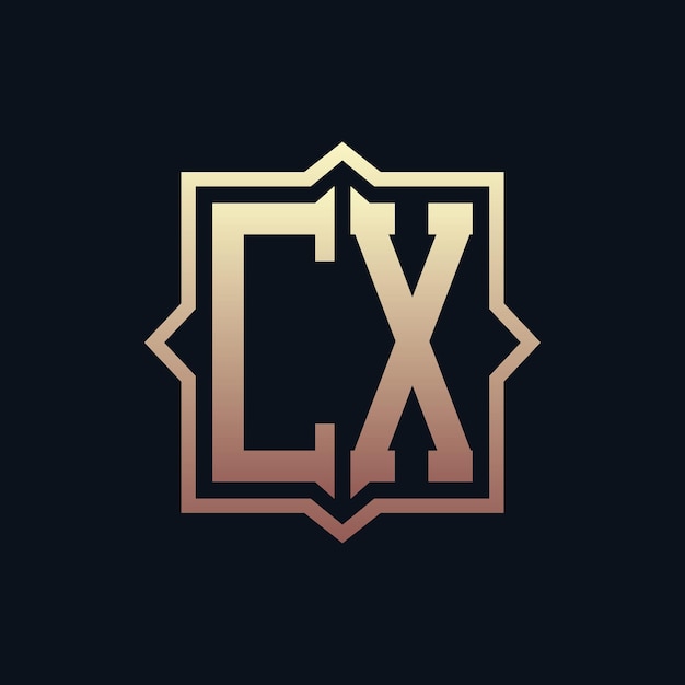 Diseño de logotipo de monograma CX inicial de lujo Emblema elegante Letra Diseño de Logotipo CX para negocios e identidad corporativa