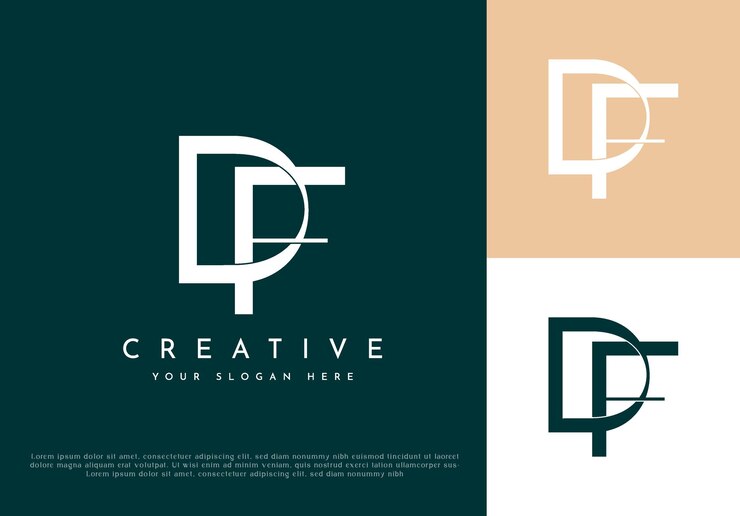 Vector diseño de logotipo de monograma df de letra minimalista para marca personal