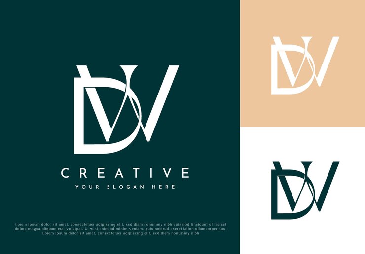 Vector diseño de logotipo de monograma dw de letra minimalista para marca personal