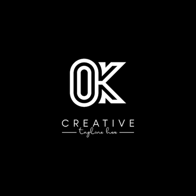 Diseño de logotipo de monograma elegante basado en la letra inicial OK KO