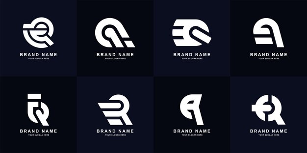 Diseño de logotipo de monograma eQ o QE de carta de colección
