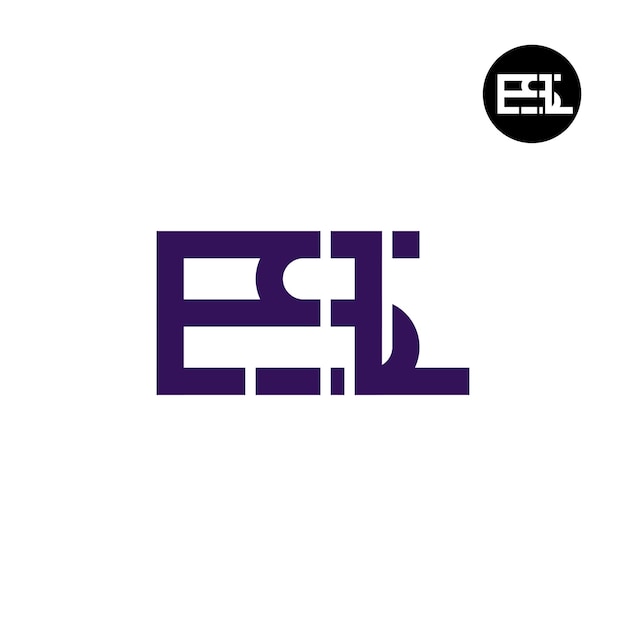 Diseño de logotipo con monograma ESL de letras