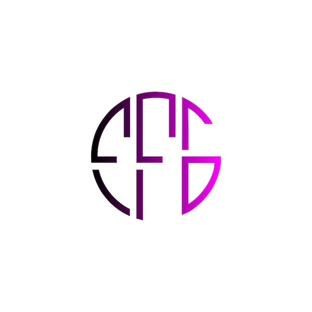 El diseño del logotipo del monograma del espacio negativo atemporal del círculo inicial creativo ffg