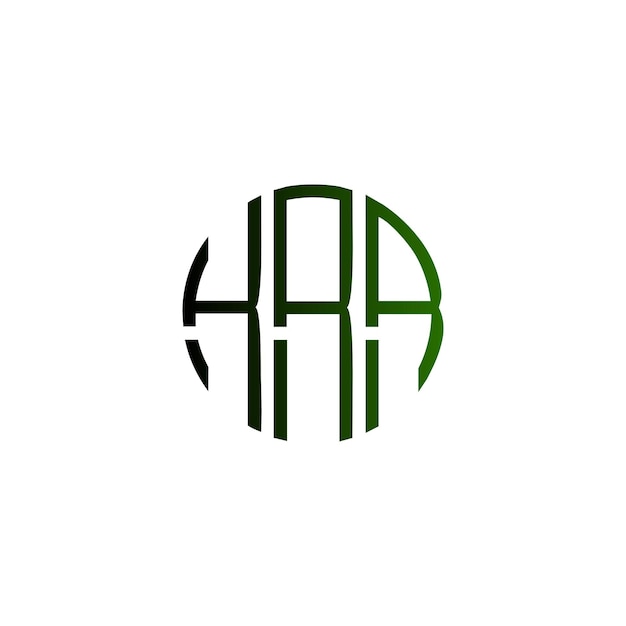 diseño del logotipo del monograma del espacio negativo atemporal del círculo inicial creativo de krr