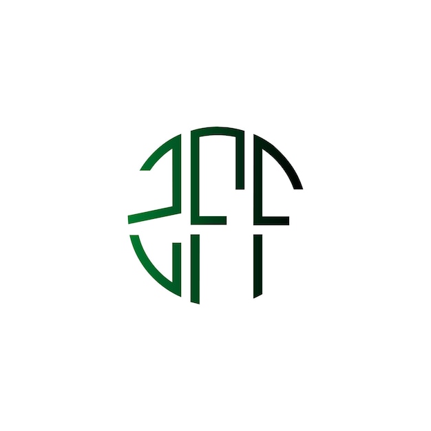 diseño del logotipo del monograma del espacio negativo atemporal del círculo inicial creativo zff