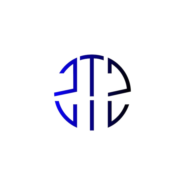Vector diseño del logotipo del monograma del espacio negativo atemporal del círculo inicial creativo ztz