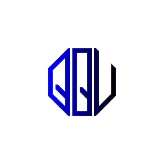 Diseño del logotipo del monograma de espacio negativo atemporal minimalista moderno inicial creativo de QQU