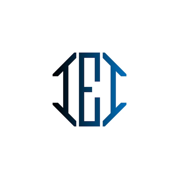 Diseño del logotipo del monograma de espacio negativo atemporal minimalista moderno inicial de IEI