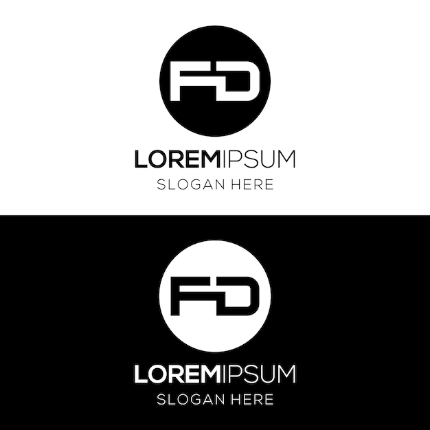 Diseño del logotipo del monograma FD