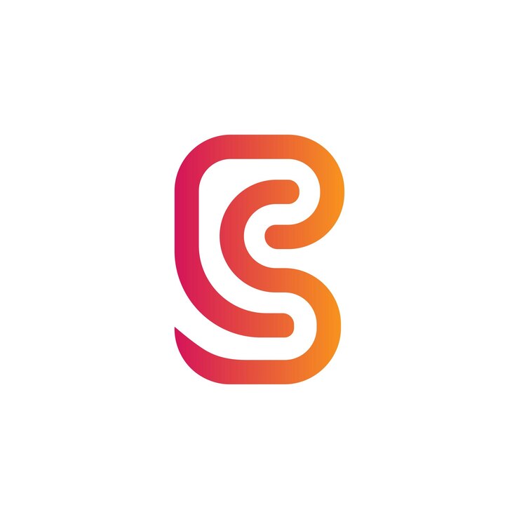 diseño del logotipo del monograma de gradiente vectorial bs sb