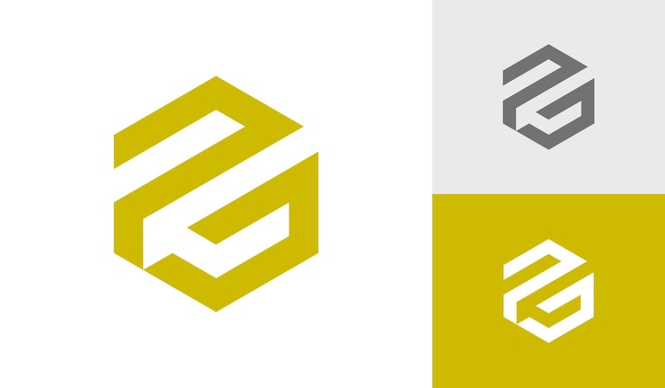 Vector diseño de logotipo de monograma hexagonal de letra pg