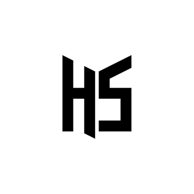 El diseño del logotipo del monograma HS, la letra, el texto, el nombre, el símbolo, el logotipo monocromático, el carácter alfabético, el logo simple.