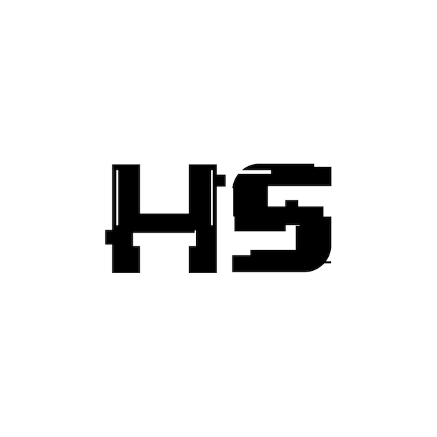 El diseño del logotipo del monograma HS, la letra, el texto, el nombre, el símbolo, el logotipo monocromático, el carácter alfabético, el logo simple.