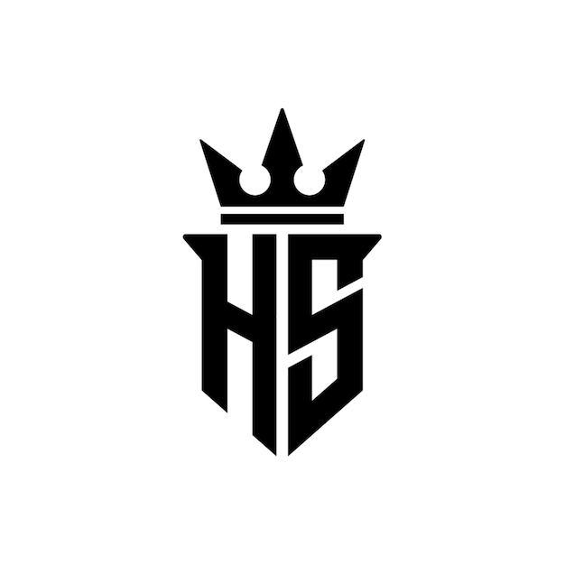 El diseño del logotipo del monograma HS, la letra, el texto, el nombre, el símbolo, el logotipo monocromático, el carácter alfabético, el logo simple.