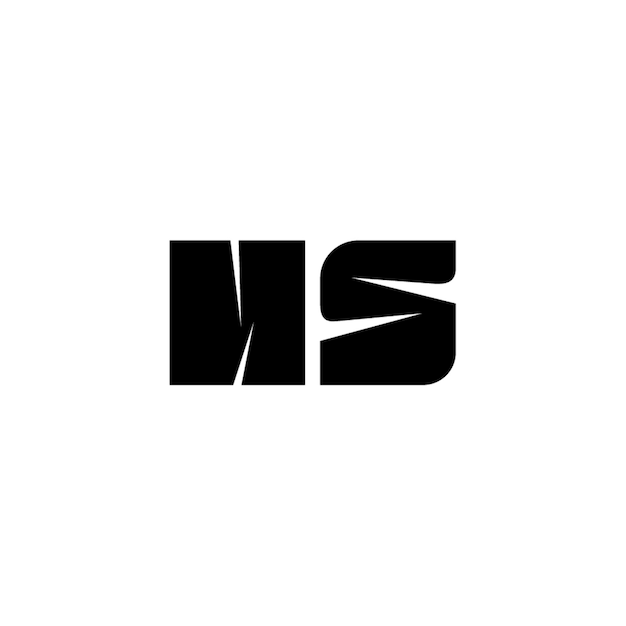 El diseño del logotipo del monograma HS, la letra, el texto, el nombre, el símbolo, el logotipo monocromático, el carácter alfabético, el logo simple.