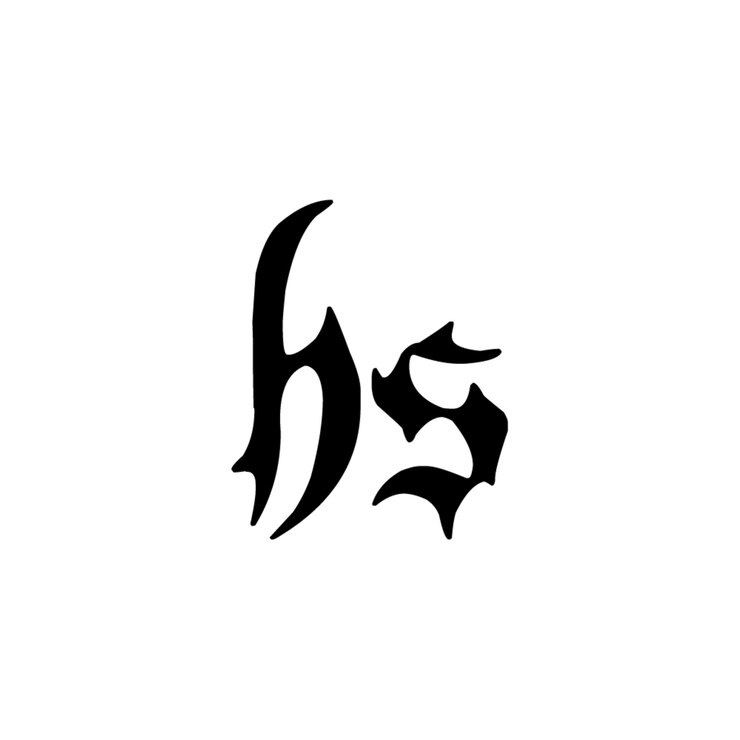 Vector el diseño del logotipo del monograma hs, la letra, el texto, el nombre, el símbolo, el logotipo monocromático, el carácter alfabético, el logo simple.