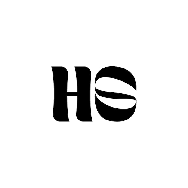 El diseño del logotipo del monograma HS, la letra, el texto, el nombre, el símbolo, el logotipo monocromático, el carácter alfabético, el logo simple.