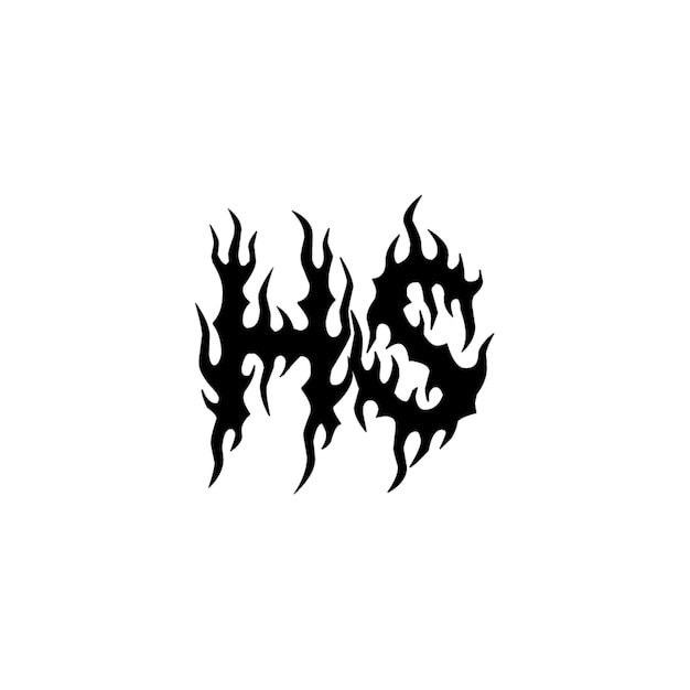 El diseño del logotipo del monograma HS, la letra, el texto, el nombre, el símbolo, el logotipo monocromático, el carácter alfabético, el logo simple.
