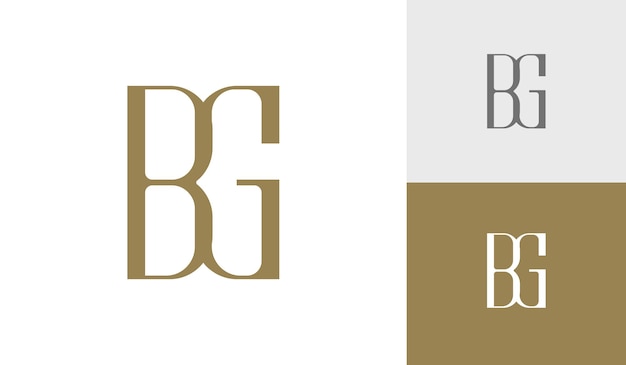 Diseño de logotipo de monograma inicial de letra BG