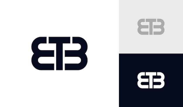 Diseño del logotipo del monograma inicial de la letra BTB