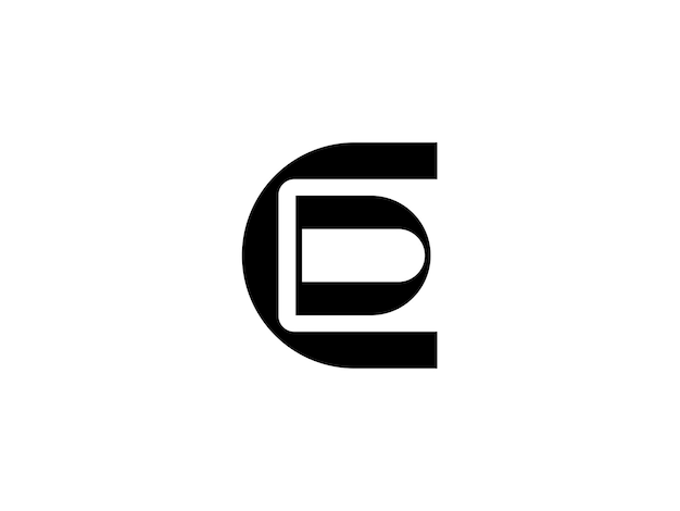 el diseño del logotipo del monograma inicial de la letra CD o DC