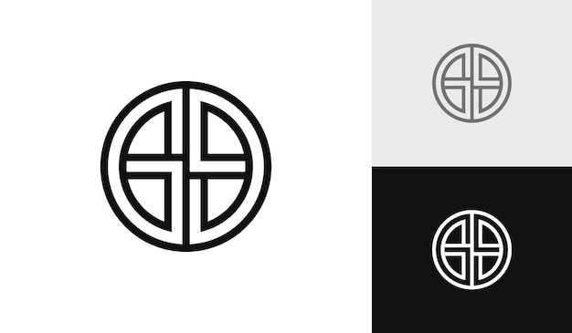 Diseño de logotipo de monograma inicial de letra circular GG