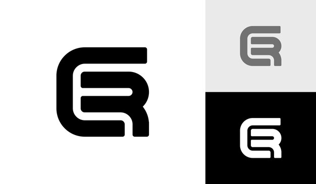 Diseño de logotipo de monograma inicial de letra CR