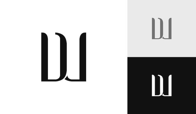 Diseño de logotipo de monograma inicial de letra DW