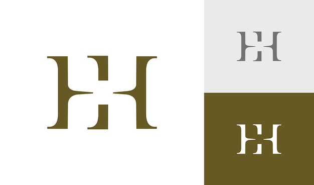 Vector diseño de logotipo de monograma inicial de letra eh