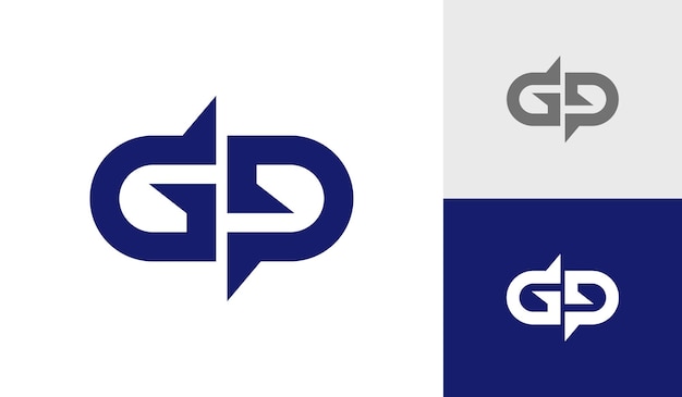 Diseño de logotipo de monograma inicial de letra GP