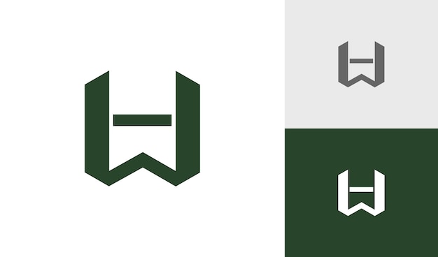 Diseño de logotipo de monograma inicial de letra HW