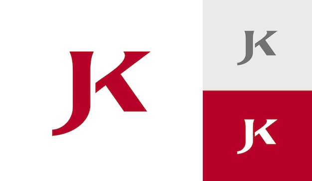 Diseño de logotipo de monograma inicial de letra JK